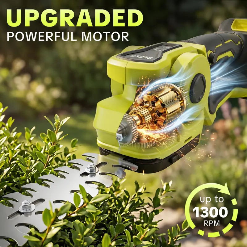 🌿2-in-1 Cordless Grass Shear & Hedge Trimmer | Adjustable Head with 2 Batteries for Lawn & Garden Care