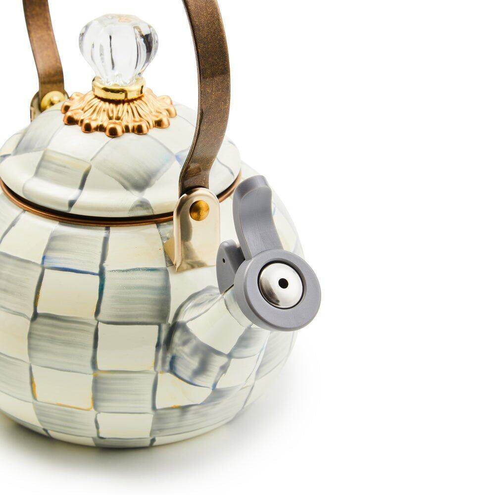Sterling Check Whistling Tea Kettle by MacKenzie-Childs