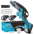 Mini Chainsaw, 6-inch Mini Chainsaw Cordless, Handheld Electric Power Chain Saw with 2 Batteries, for Tree Trimming Wood Cutting, Best Gifts for Father, Dad, Husband, Men