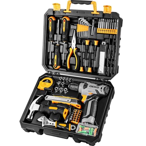 Tool Kit with 8V Cordless Drill,Tool Box with Drill,Hand Drill Set for Men & Women,Home Tool Kits for House Repair,Handyman,DIY 126 Piece