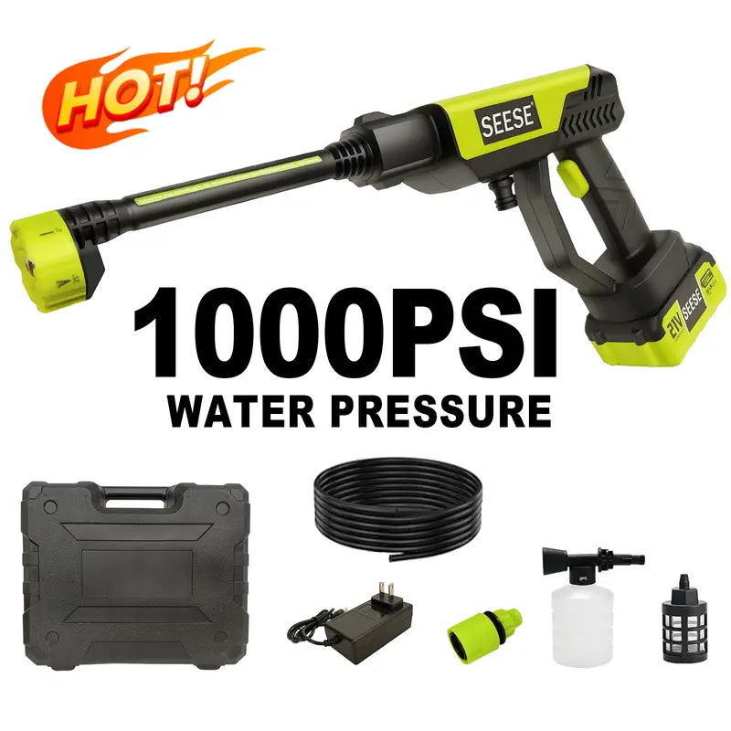 Cordless Pressure Washer with Single Port Charger Base, Bottle‑Portable Electric Power Washer for Car Washing, Household Cleaning, Patio & Garden Watering
