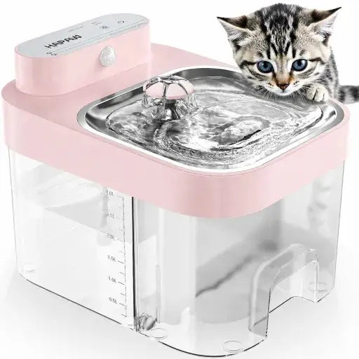 Smart Cat Water Fountain - 3L Clean Tank Keeps Water Fresh, Easy-Rinse Separate Tanks Simplify Upkeep, Filter-Free, 2 Flow Modes, Cordless 5000mAh, App Control for Multi-Cat Homes & Busy Owners