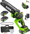 Mini Chainsaw Cordless, 6 Inch Electric Chainsaw with 2 Battery, Handheld Battery Powered Chain Saw with Auto Oiler, Yard Tools Saw for Wood Cutting Tree Cutter, Holiday Day Gift for Men, Dad, Husband