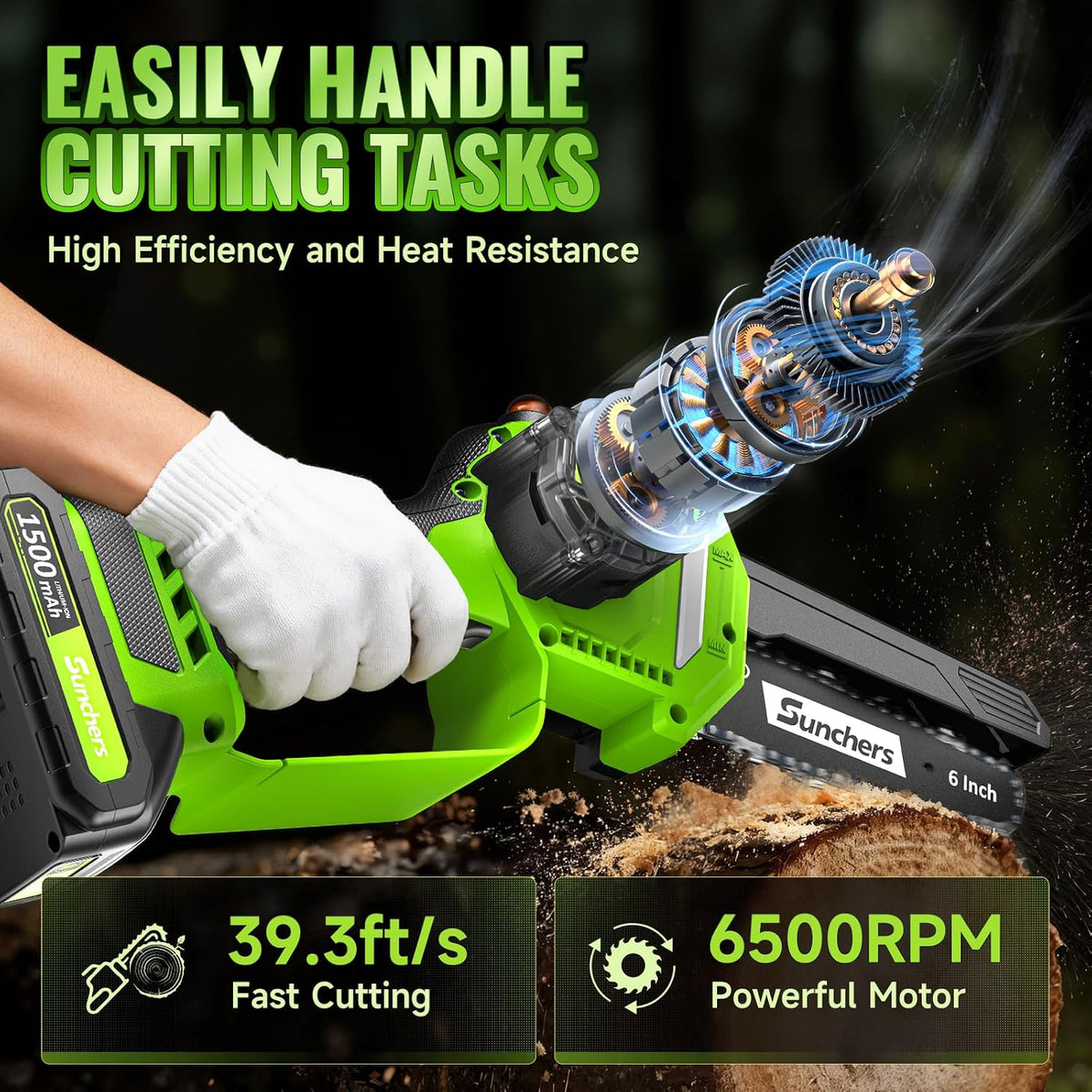 Mini Chainsaw Cordless, 6 Inch Electric Chainsaw with 2 Battery, Handheld Battery Powered Chain Saw with Auto Oiler, Yard Tools Saw for Wood Cutting Tree Cutter, Holiday Day Gift for Men, Dad, Husband