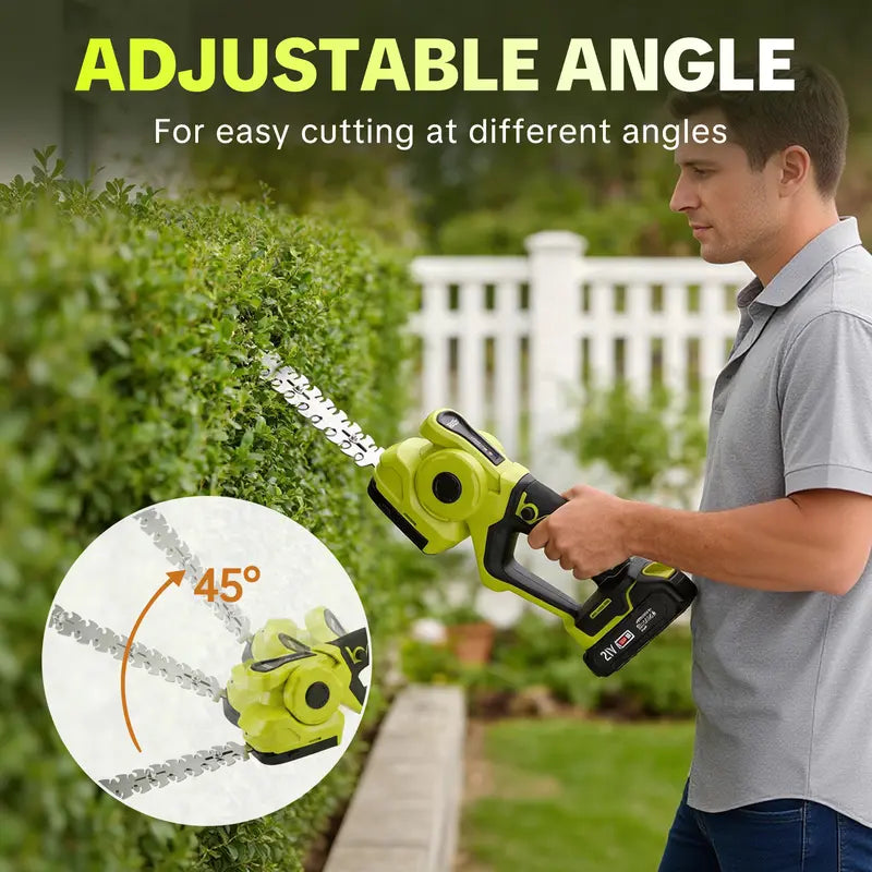 🌿2-in-1 Cordless Grass Shear & Hedge Trimmer | Adjustable Head with 2 Batteries for Lawn & Garden Care