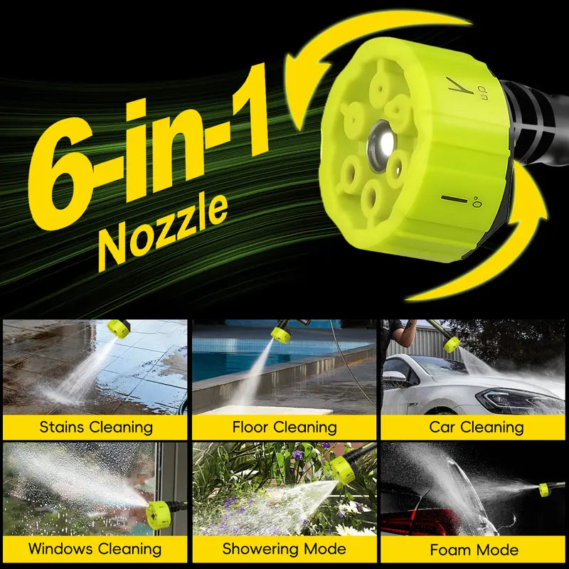 Cordless Pressure Washer with Single Port Charger Base, Bottle‑Portable Electric Power Washer for Car Washing, Household Cleaning, Patio & Garden Watering