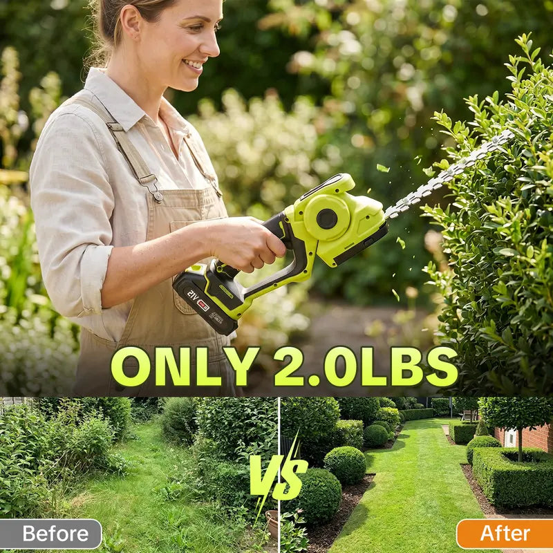 🌿2-in-1 Cordless Grass Shear & Hedge Trimmer | Adjustable Head with 2 Batteries for Lawn & Garden Care